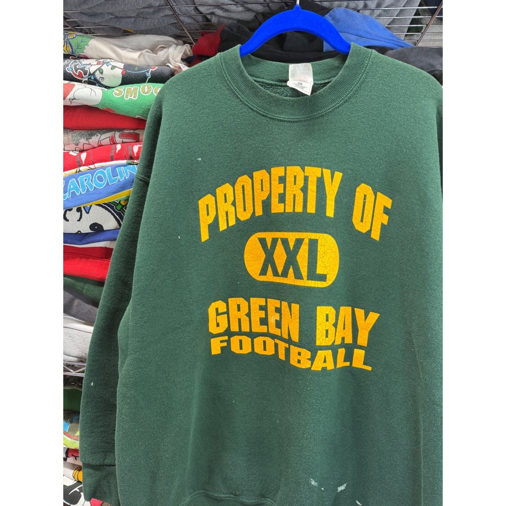 Vintage Fruit of the Loom Green Bay Football Sweatshirt XL Green Crewneck 6681